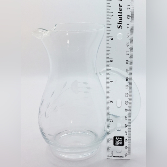 Vintage‎ Hand Blown Princess House Glass Floral Etched Pitcher - Picture 7 of 8